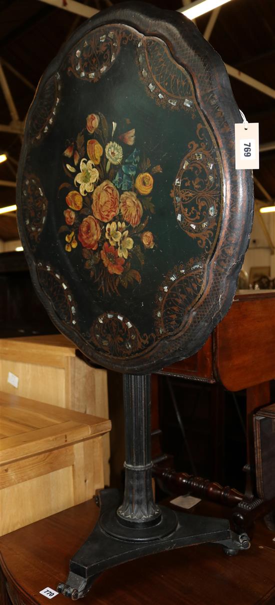 Papier mache table (floral decorated)